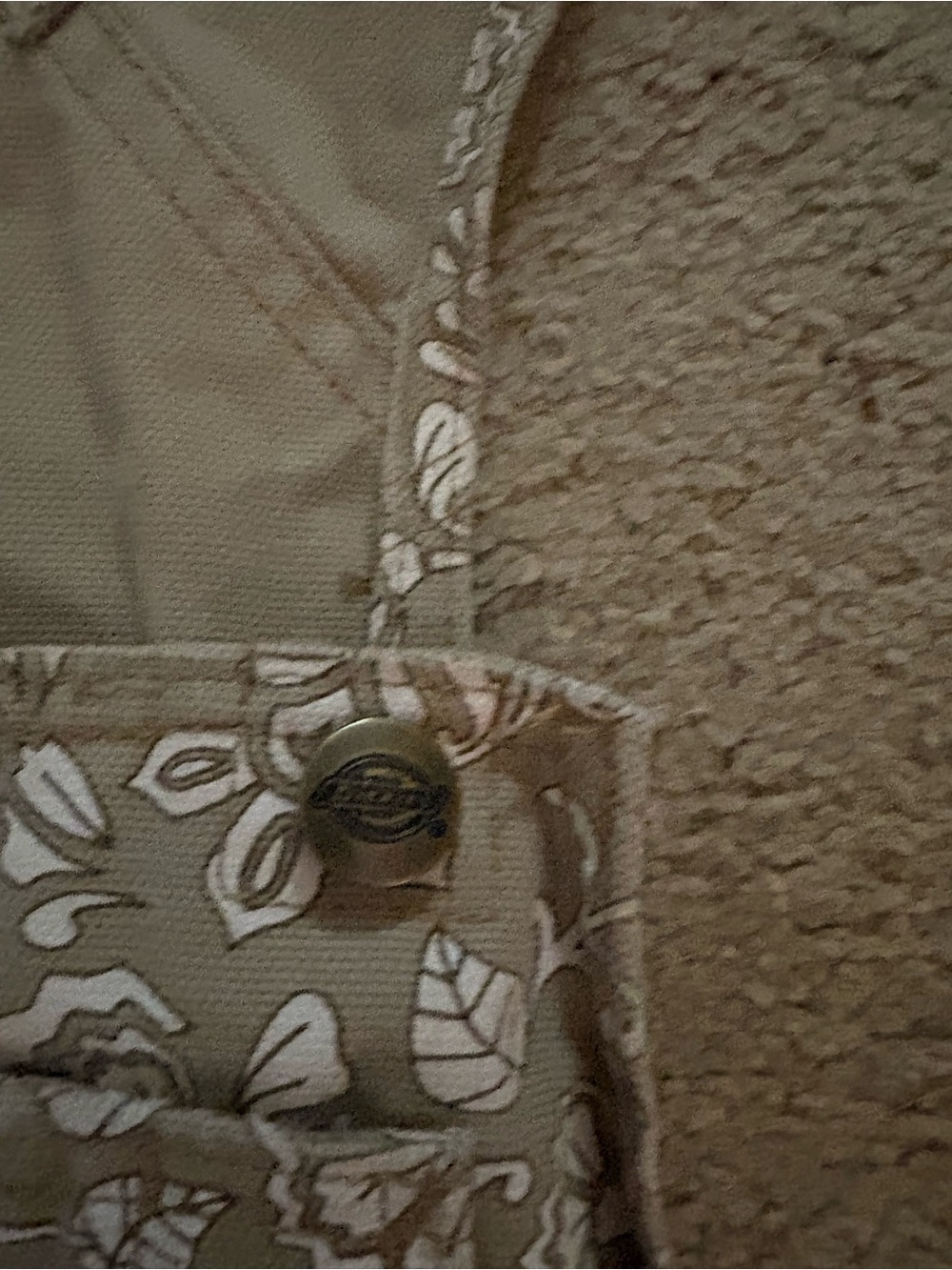 Dickies Taupe Floral Print Overalls Jumpsuit - Picture 3 of 5